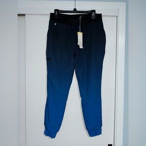 Figs Women's Black and Blue Gradient Joggers